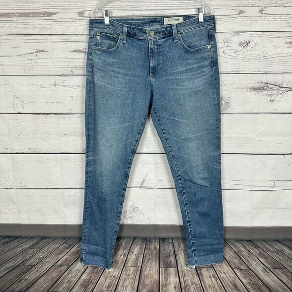 AG Adriano Goldschmied Jeans Womens 32 Blue Legging Ankle Skinny Stretch - Picture 1 of 16